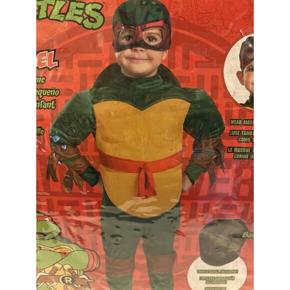 NEW 2011 Raphael Teenage Mutant Ninja Turtles 2T Muscle Costume W/ Shell & Mask - Picture 6 of 7